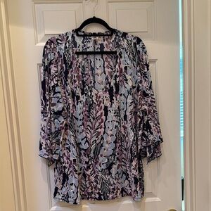 Sew In Love Purple and Blue Floral Blouse